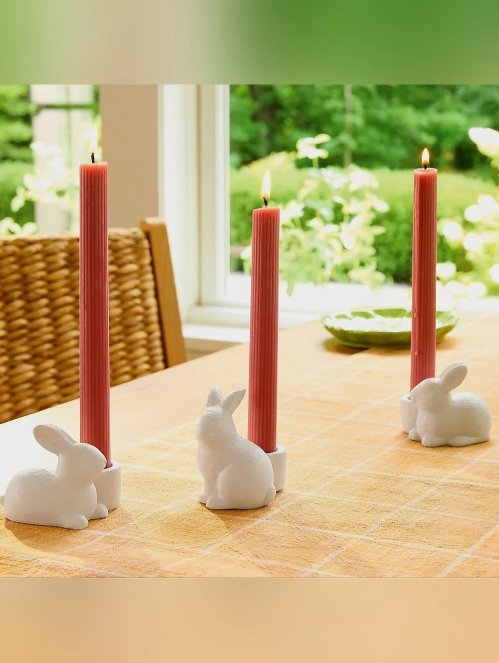 New Easter Set of 3 Ceramic Bunny Taper Candle Holders Threshold Target 2026